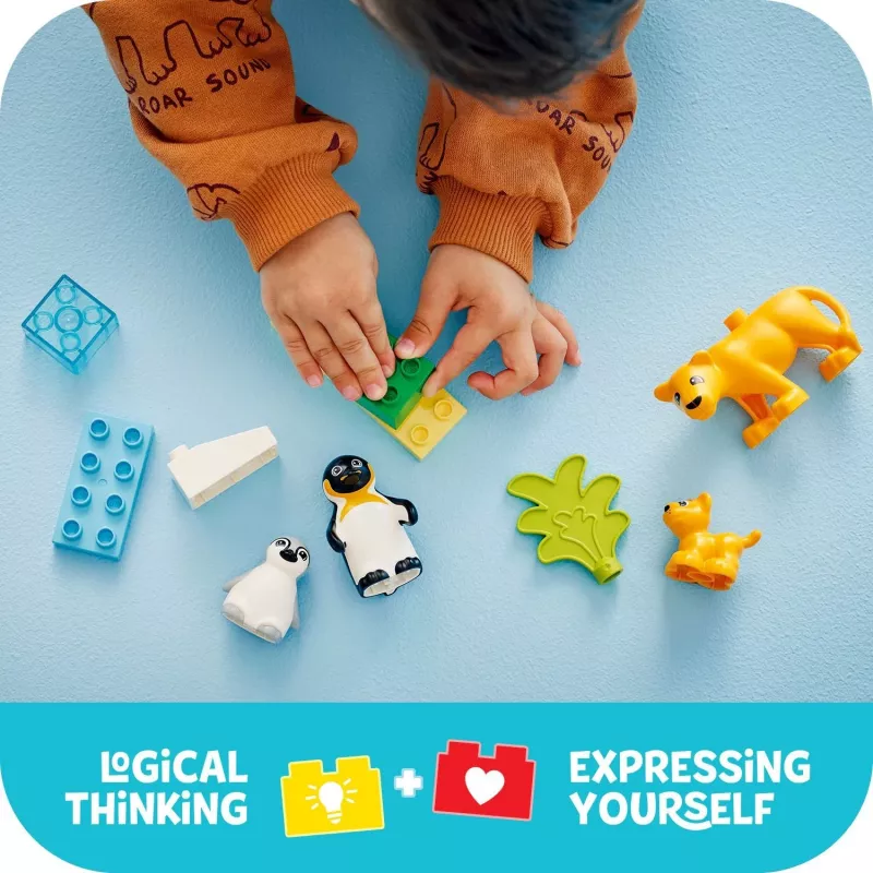 LEGO DUPLO 10442 Laukiniai gyvūnai: Pingvinai ir Liūtai
