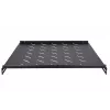 Stalviršinė lentyna Extralink fiksuota 19 colių 1U 500 mm juoda 800 mm gylio spintai