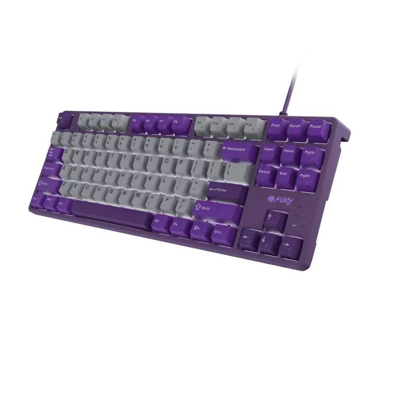 NATEC Fury Gaming Klaviatūra Kanabo K2 US balta foninė šviesa pilka-violetinė