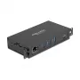 USB stotelė DELOCK 3 prievadai 5 Gbps su RJ45 Gigabit PoE++ ir USB Type-C jungtimi, metalinis korpusas, 1,5 kV izoliacija, juoda