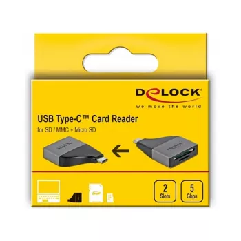 Kortelių skaitytuvas DeLOCK 64117 USB 3.2 Gen 1 Type-C pilkas