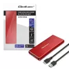 QOLTEC 51831 išorinis SSD dėklas M.2 SATA diskams, USB 3.0, raudonas, iki 2 TB, 30 mm, 4 diskai
