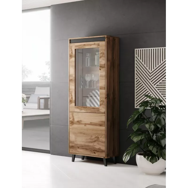 Spinta NORD 60×38×182,5 cm ąžuolo votano/antracito spalvos, ant grindų statoma