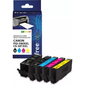 Kasečių rinkinys Freecolor Canon PGI-580XXL juoda + CLI-581XXL BK/C/M/Y