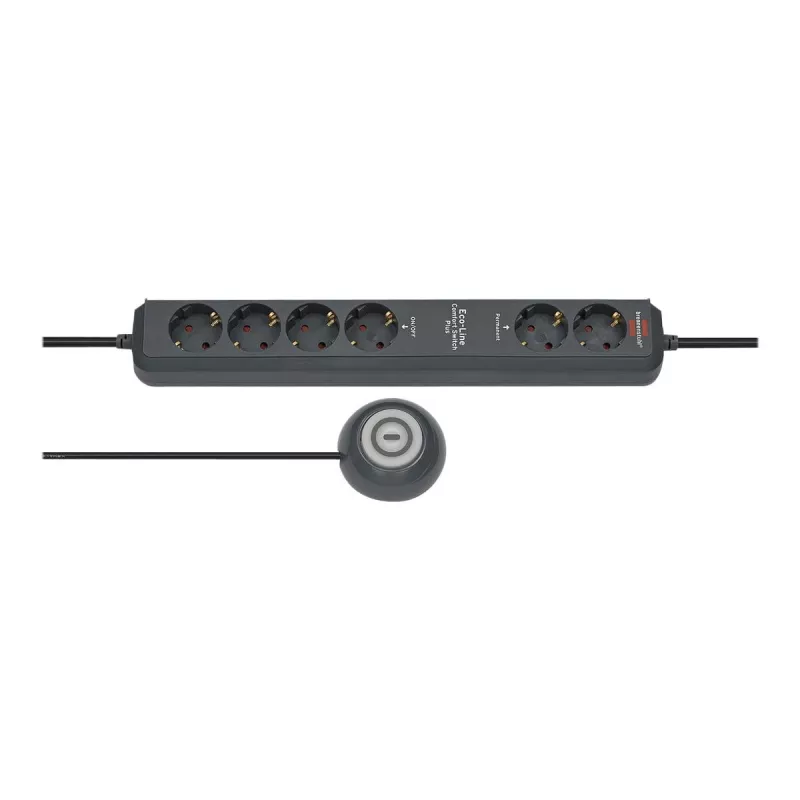 Prailginimo laidas Brennenstuhl Eco-Line Comfort Switch 2m 6 kištukinių lizdų