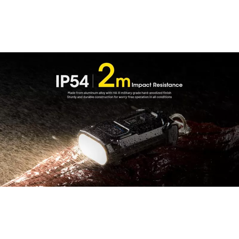 Raktų pakabuko žibintuvėlis Nitecore TINI3 juodas 600 lm USB įkraunamas