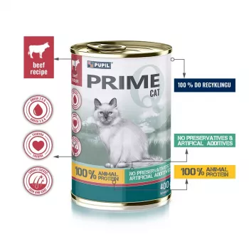 PUPIL Prime Rich in beef and liver - šlapias kačių ėdalas - 400g
