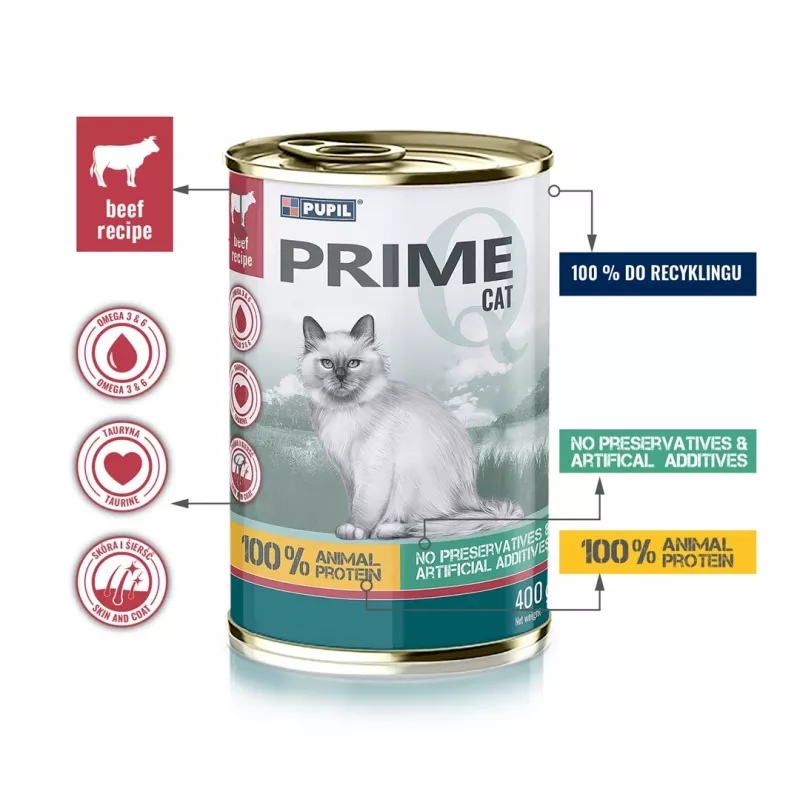 PUPIL Prime Rich in beef and liver - šlapias kačių ėdalas - 400g