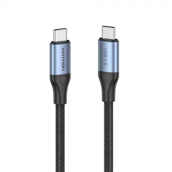 Vention USB4 Gen 3x2 Type-C į Type-C laidas 1 m, 5A, aliuminio lydinys, medvilninis pynimas