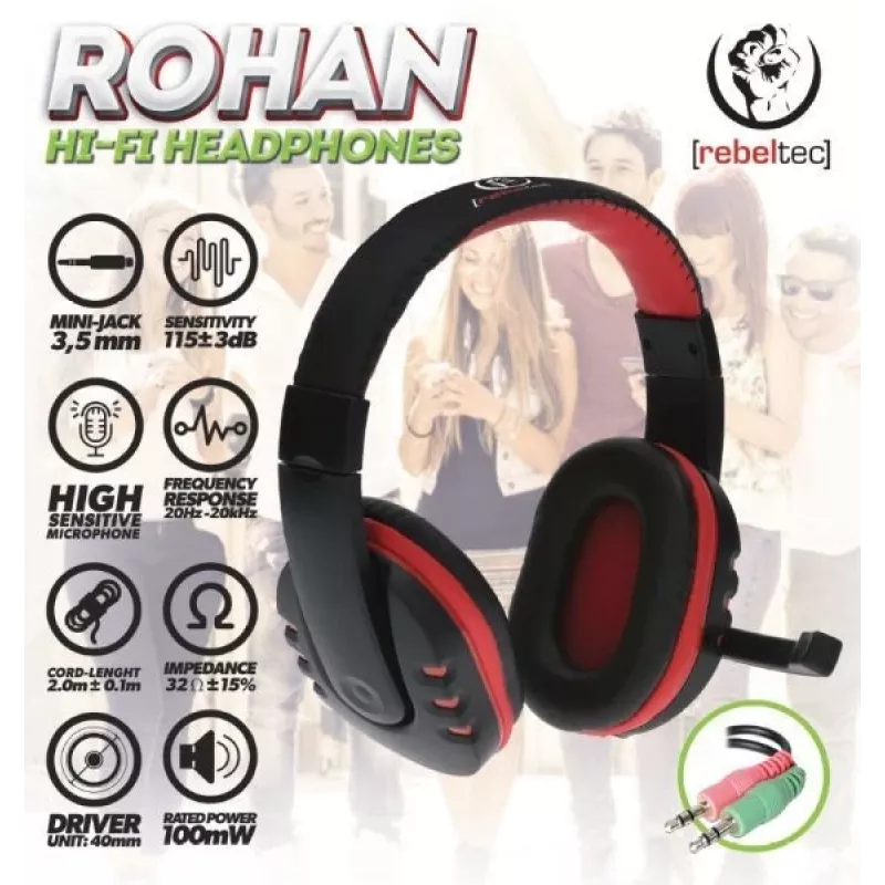 Ausinės Rebeltec Rohan RBLSLU00032