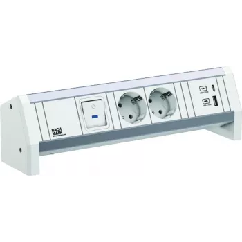 Bachmann DESK 2xCEE7/3902.02911x jungiklis 1xUSB A/C 22W GST18 RAL9010