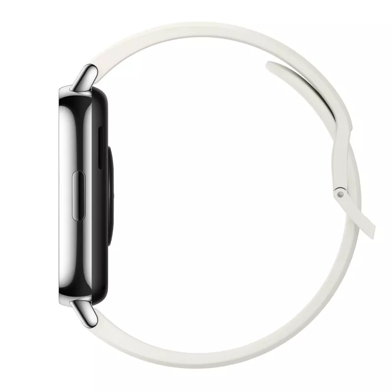 Išmanusis laikrodis Xiaomi Redmi Watch 5 Lite — 1,96 colio AMOLED ekranas, GPS, 470 mAh baterija, auksinis korpusas, baltas TPU dirželis