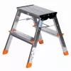 Sulankstomi laipteliai Krause Treppy Silver 130020 – aliuminiai, 2 pakopos, 150 kg apkrova