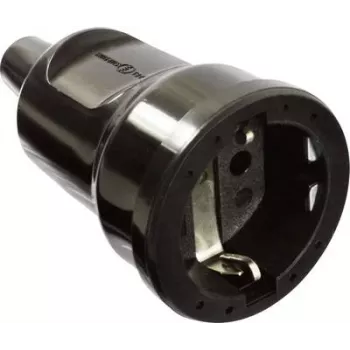 AS SCHWABE PVC-Coupling 16A, 250V tvirta versija juoda (62225)