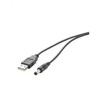 USB maitinimo laidas Renkforce RF-4079664 1 m, kištukas–kištukas DC 5,5 mm, 5 V, juodas