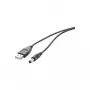 USB maitinimo laidas Renkforce RF-4079664 1 m, kištukas–kištukas DC 5,5 mm, 5 V, juodas