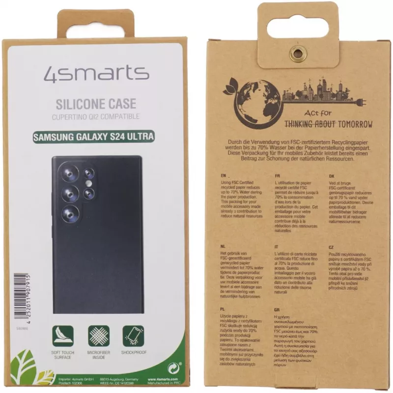 Dėklas 4smarts Samsung Galaxy S24 Ultra 17,3 cm (6,8 colio) Juodas