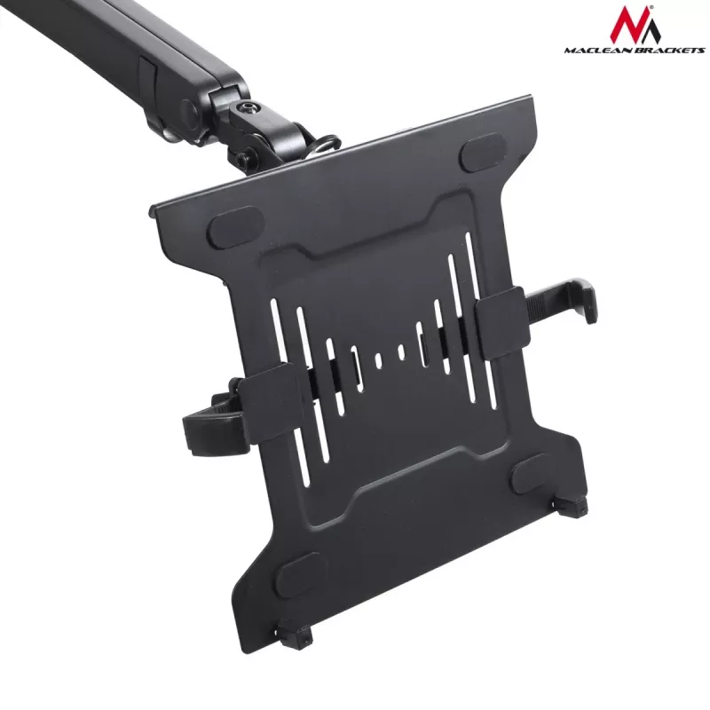 Dvigubas stalinis laikiklis monitoriui ir nešiojamam kompiuteriui MACLEAN MC-813, 17–32 colių, VESA 75x75/100x100