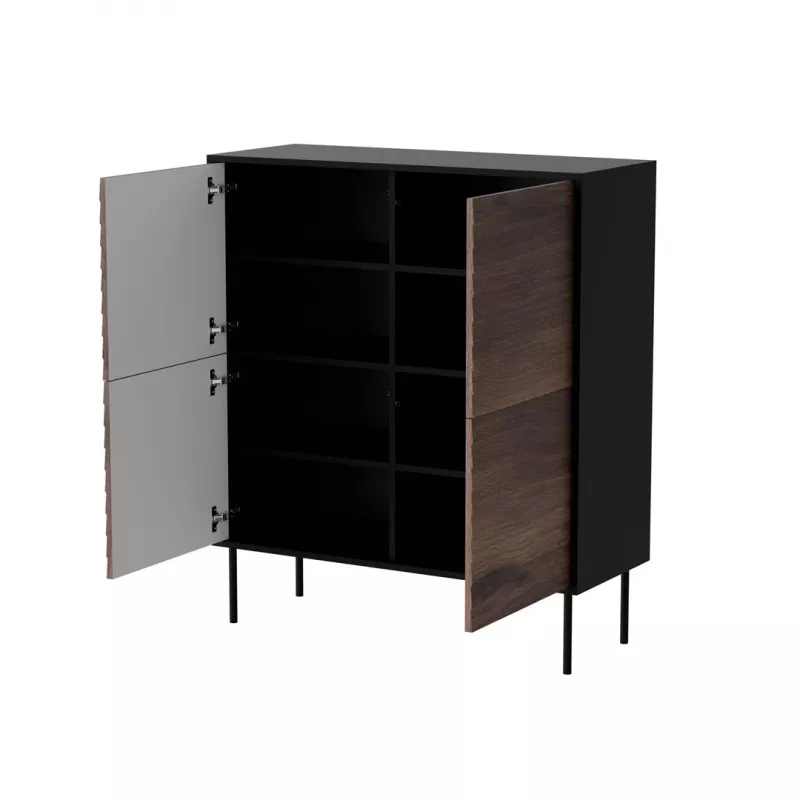 Cama 4D CORTINA komoda 102x40x118 juodas/riešutas