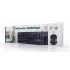 Laidinis pilno dydžio klaviatūros ir pelės rinkinys Gembird KBS-UM-04 USB QWERTY, juoda, 1,5 m laidas