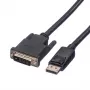 Roline vaizdo kabelis DisplayPort (kištukas) į DVI-D (kištukas) 2 m, su varžteliais, juodas
