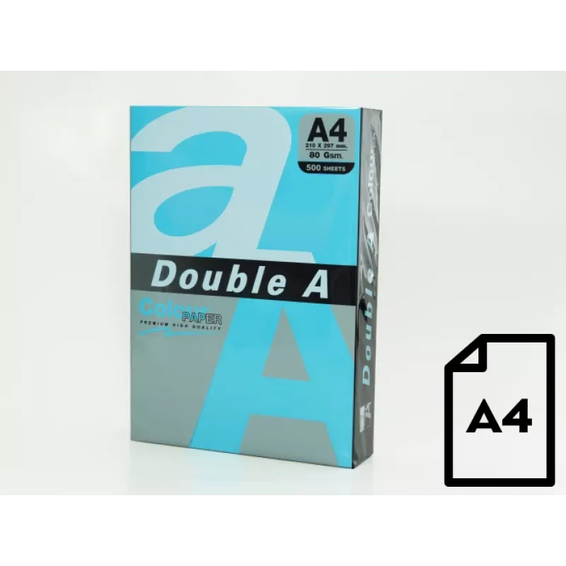 Spalvotas popierius Double A, 80g, A4, 500 lapų, giliai mėlyna