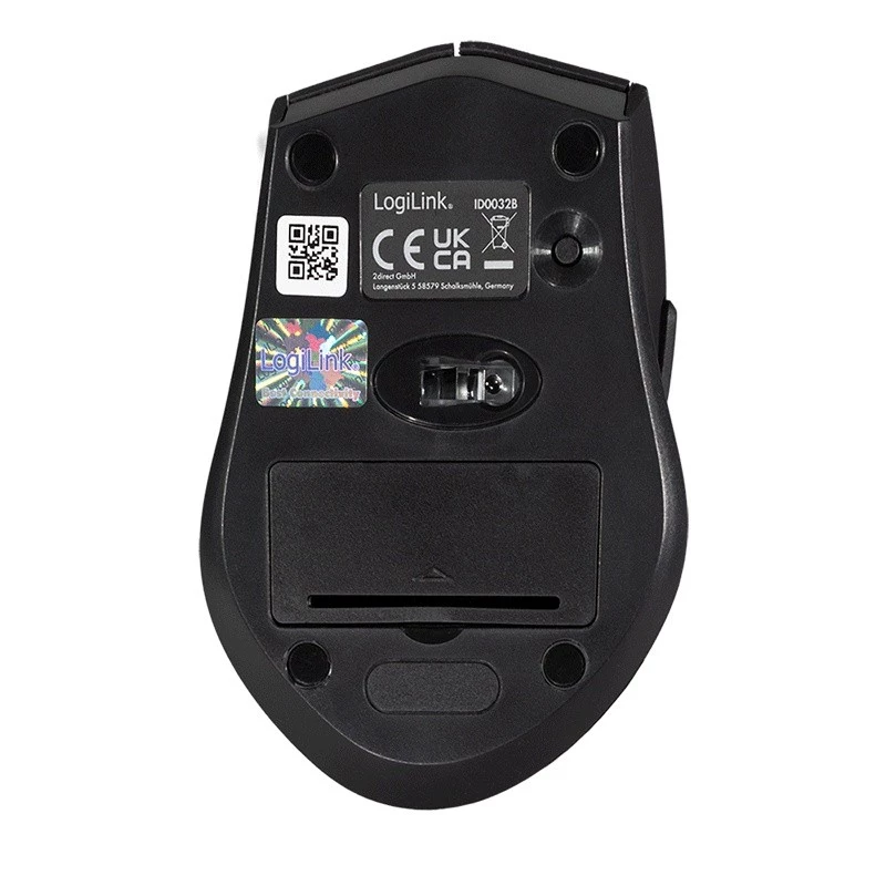 Logilink belaidė pelė BT5.0, ergonomiška, juoda