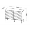 Komoda cama meble CORTINA 1D3S 120x40x81 cm, juoda/riešutas, 3 stalčiai, medžio drožlių plokštė