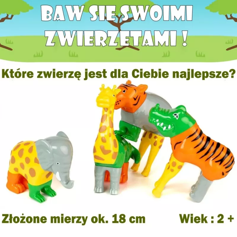 Popular Playthings Magnetiniai Gyvūnų Rinkinys Mix or Match Įvairiaspalvis