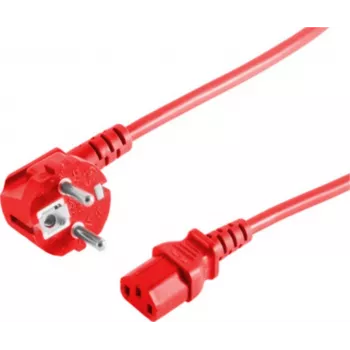 Maitinimo laidas CEE7/7 į C13 ShiverPeaks BS09-05054 Raudonas 5m