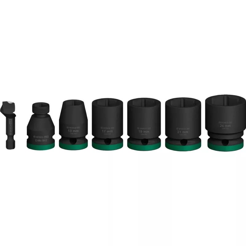 Veržliarakčių antgalių rinkinys Bosch Powertools PRO 1/2 colio 7 dalių juodas