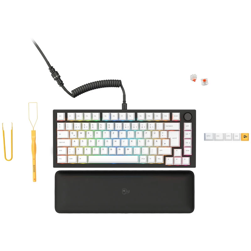 Glorious GMMK Pro Black Slate 75% TKL klaviatūra – paruošta naudoti, ISO DE išdėstymas, juoda (GLO-GMMK-P75-FOX-ISO-B-DE)