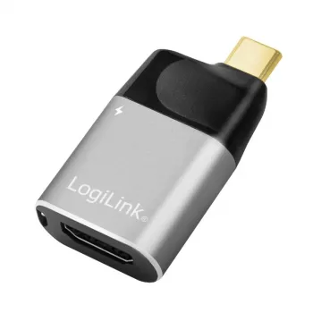 LogiLink USB 3.2 Gen2 Type-C adapteris C/M į HDMI-A USB-C 4K PD aliuminis pilkas juodas