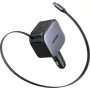 Automobilinis įkroviklis UGREEN Fast 2-Port 145W USB-C/USB-A modelis 55910B