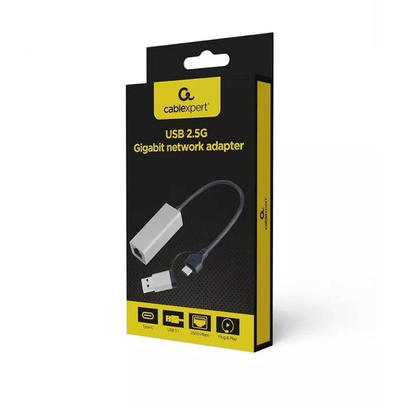 PowerLine tinklo adapteris Gembird A-USB3AC-LAN2G-01 2500 Mbit/s Ethernet LAN