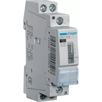 Hager ERC218 pilka gnybtų jungtis – 1×10 mm², 230 V, 50 Hz, 16 A, 17,85×60×83 mm