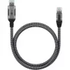 Ethernet kabelis USB-A 3.2 Gen1 kištukas > RJ-45 kištukas, LAN adapteris juodas/sidabrinis, 2 metrai, pintas tekstilinis apvalkalas
