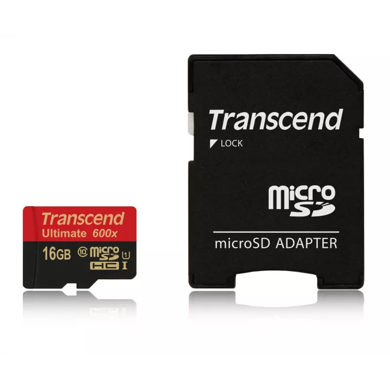 Transcend microSDHC MLC 16GB Class 10 UHS-I 600x su SD adapteriu