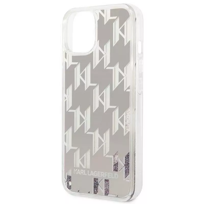 Karl Lagerfeld KLHCP14MLMNMS iPhone 14 Plus 6,7″ kietas dėklas sidabrinis / sidabrinis Liquid Glitter Monogram