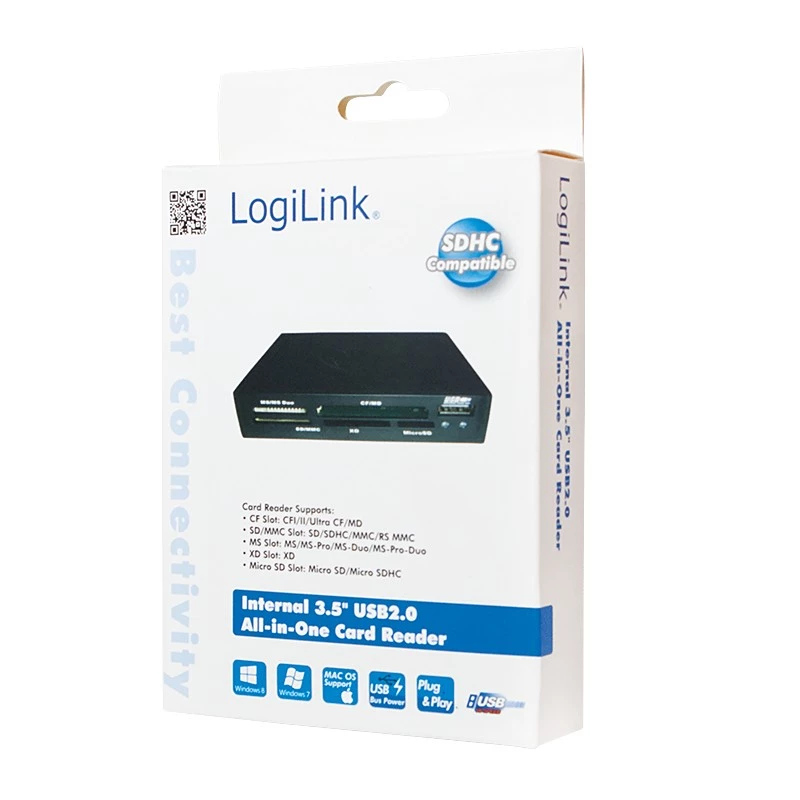 LogiLink CR0012 kortelių skaitytuvas USB 2.0 vidinis juodas
