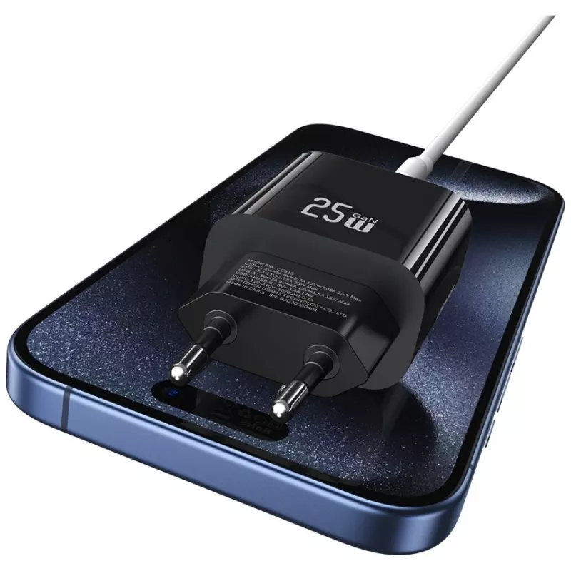 USB įkroviklis usams USA001629 25W 1×USB-C + 1×USB-A greitas įkrovimas