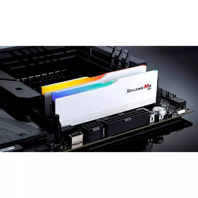 G.Skill Ripjaws M5 RGB 32 GB (2x 16 GB) DDR5-5200 MHz atminties rinkinys, balta spalva, INTEL XMP