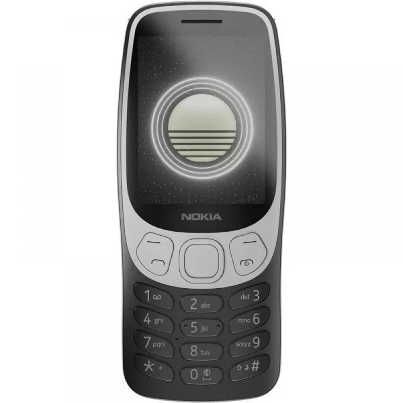 Nokia 3210 4G (2024) (TA-1618) Grunge Black – 2,4 colio TFT ekranas, 128 MB atmintis, 64 MB RAM, Dual SIM, Bluetooth 5, 2 MP kamera