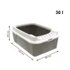 Uždaras kačių tualetas rotho Bonnie Eco Cappuccino 30 L plastikinis padėklas su dangčiu, 572×393×209 mm