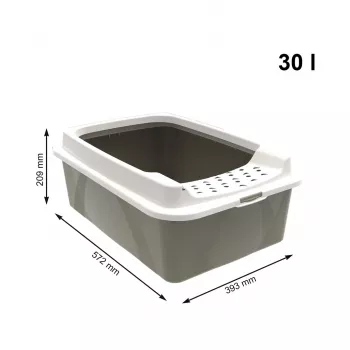 Uždaras kačių tualetas rotho Bonnie Eco Cappuccino 30 L plastikinis padėklas su dangčiu, 572×393×209 mm