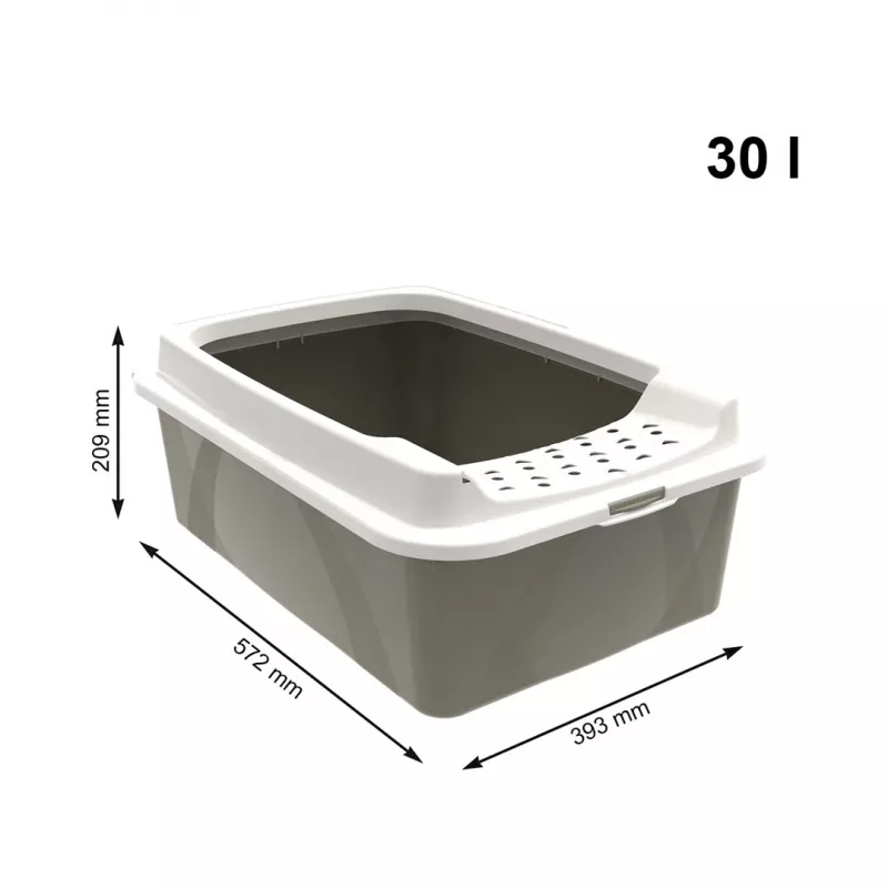 Uždaras kačių tualetas rotho Bonnie Eco Cappuccino 30 L plastikinis padėklas su dangčiu, 572×393×209 mm