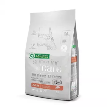 NATURE'S PROTECTION Superior Care White Dogs Grain Free Junior Small white fish – sausas ėdalas šuniukams – 10 kg