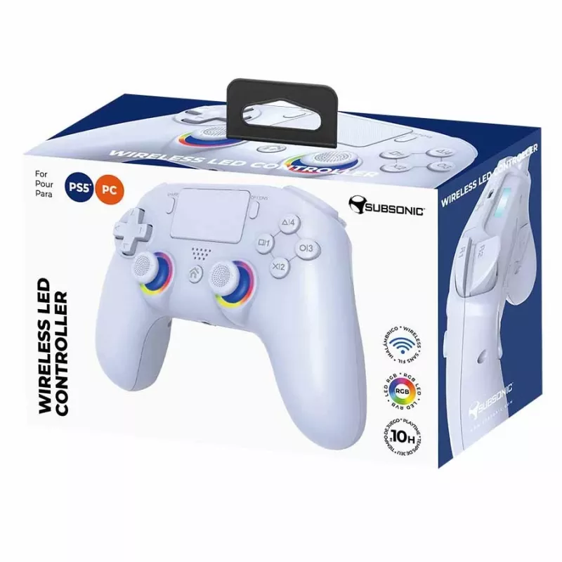 Subsonic PS5 Wireless LED valdiklis White D-pad Home Options Share