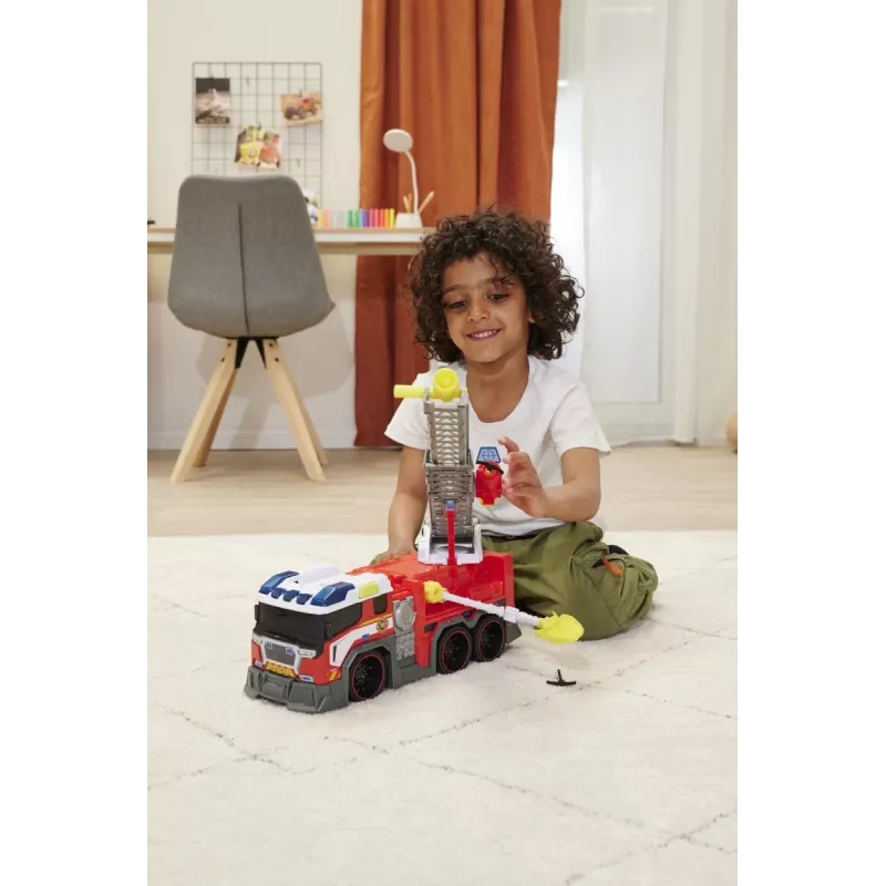 Gaisrinis automobilis žaislas Dickie modelis 203307000 – baterijomis maitinamas, nuo 3 metų, spalvos: juoda/mėlyna/raudona/balta/geltona