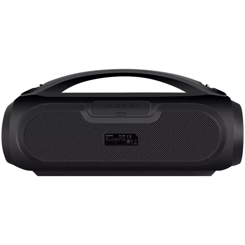 Nešiojamas garsiakalbis SVEN PS-380, juodas (40W, atsparus vandeniui IPx5, TWS, Bluetooth, FM, USB, 3000 mAh)